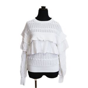Chanel Blouse Cut And Sew - Long Sleeve Frill Lace P58603k07666 White